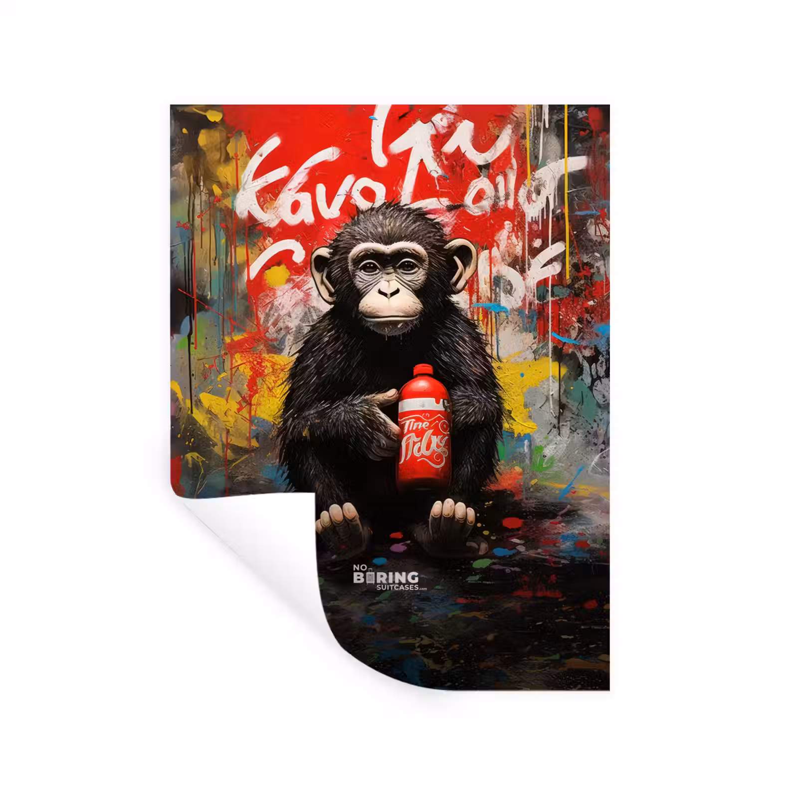 Muursticker - Chimpansee voor graffiti muur — 1
