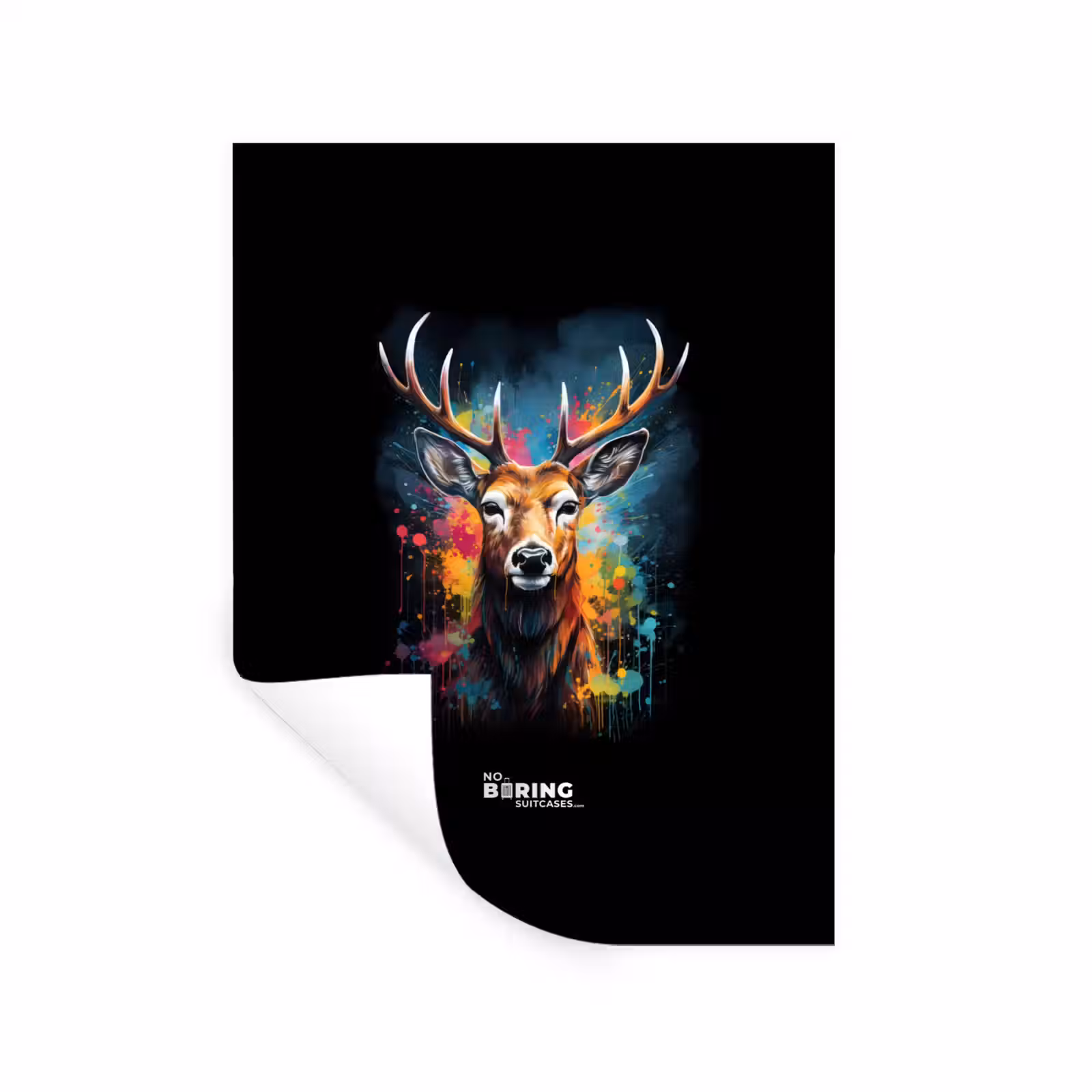 Muursticker - Hert met gewei tussen graffiti spray — 1