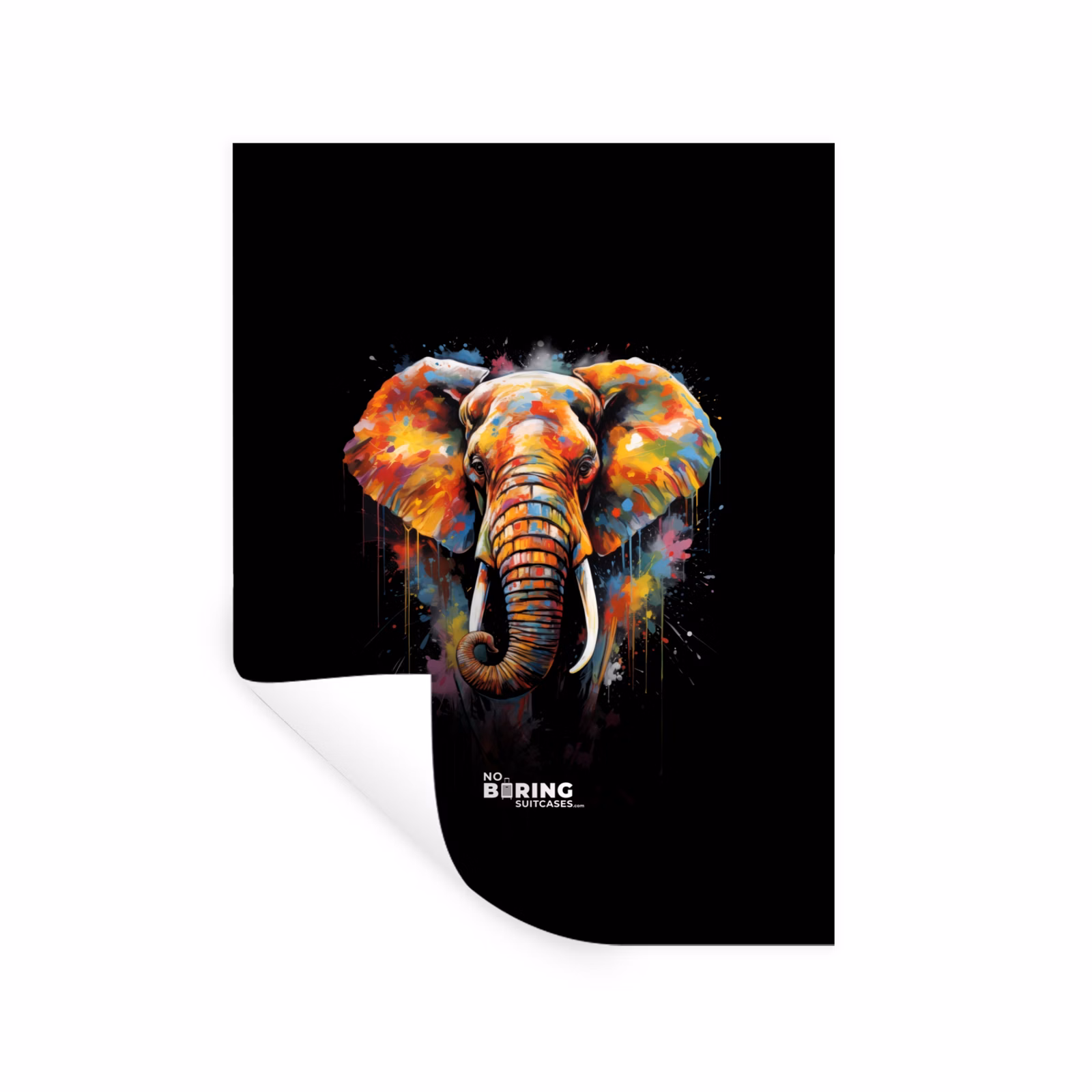Muursticker - Olifant versierd met kleurrijke spetters — 1