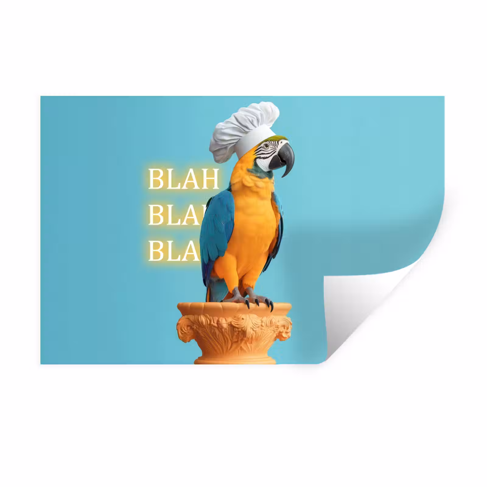 Muursticker - Papegaai - Koksmuts - Quote - Neon — 1