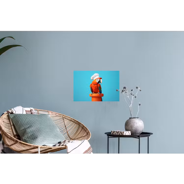Muursticker - Ara - Koksmuts - Sokkel - Grappig — 4