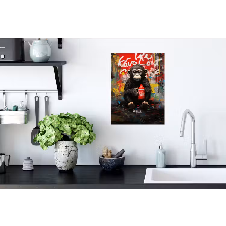 Muursticker - Chimpansee voor graffiti muur — 2