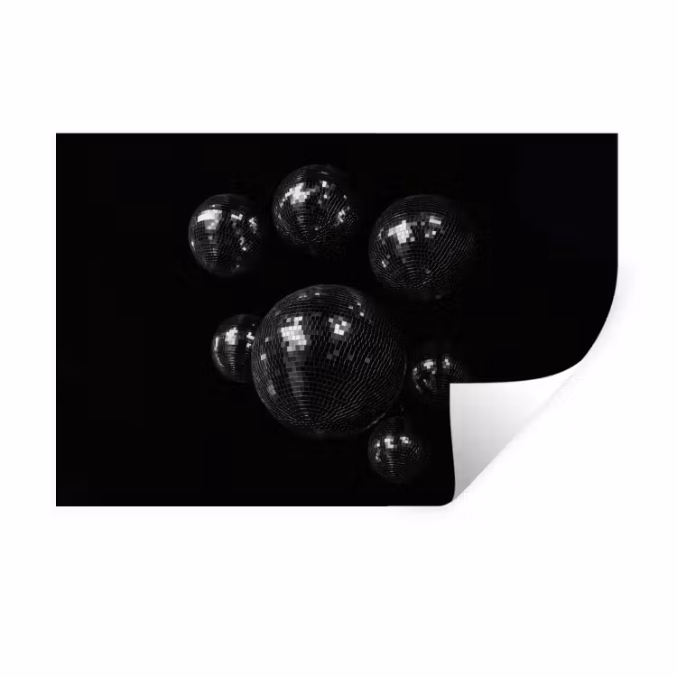 Muursticker - Discoballen - Minimalistisch - Zwart — 1