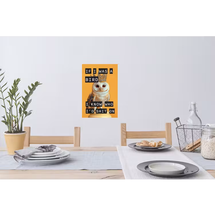 Muursticker - Geel - Uil - Vogel - Decoratie — 3
