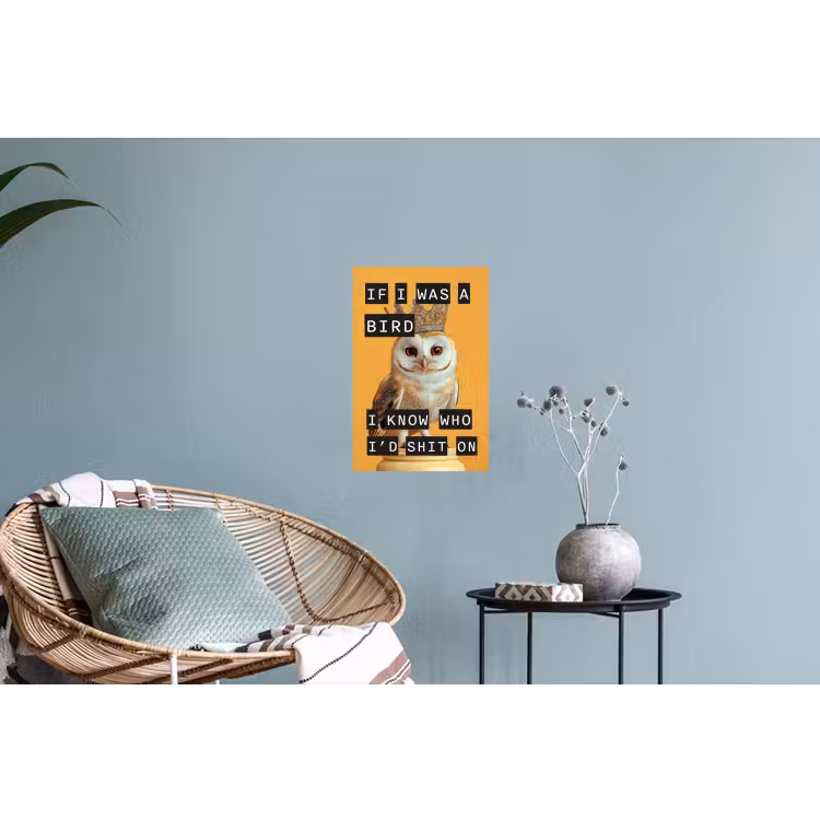 Muursticker - Geel - Uil - Vogel - Decoratie — 4