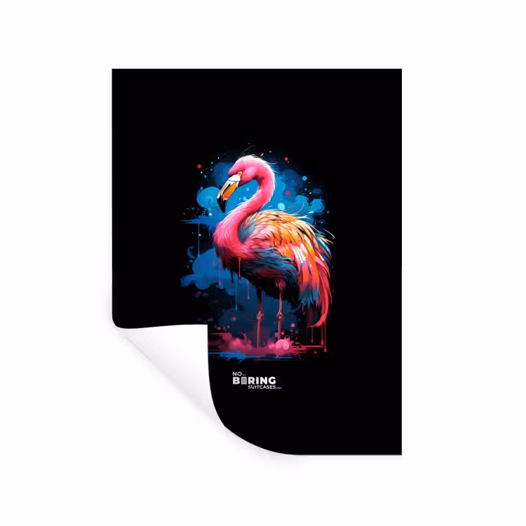 Muursticker - Gekleurde flamingo voor een verfexplosie — 1
