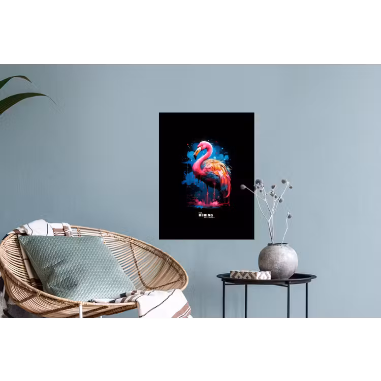 Muursticker - Gekleurde flamingo voor een verfexplosie — 4
