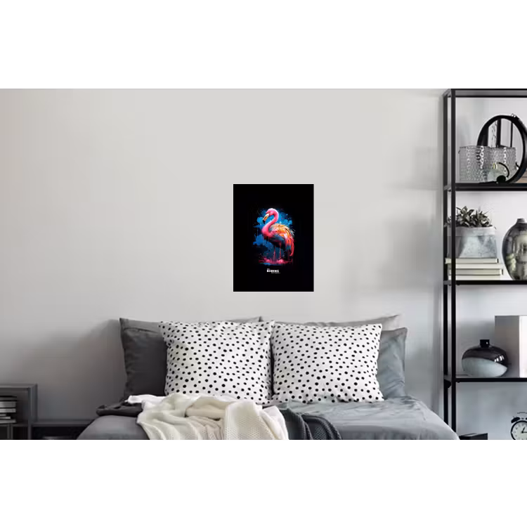 Muursticker - Gekleurde flamingo voor een verfexplosie — 5
