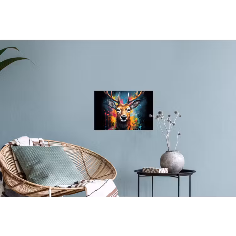 Muursticker - Hert - Graffiti - Dieren - Kleuren — 4