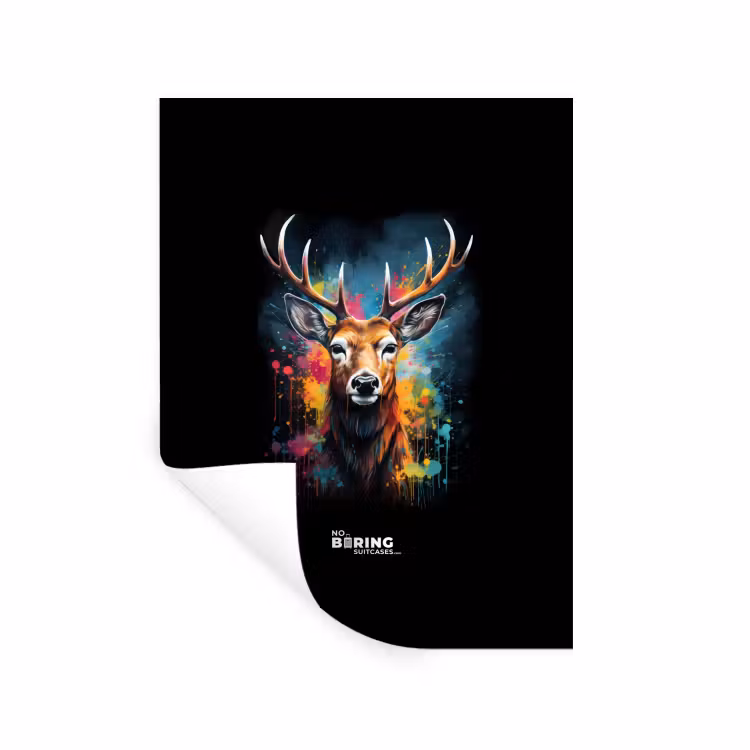 Muursticker - Hert met gewei tussen graffiti spray — 1