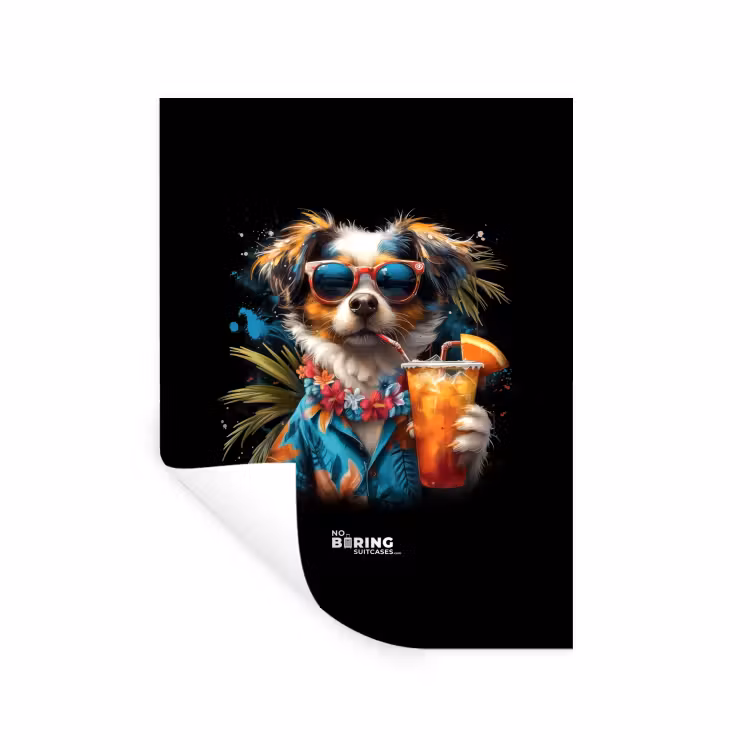 Muursticker - Hond in tropische sferen — 1