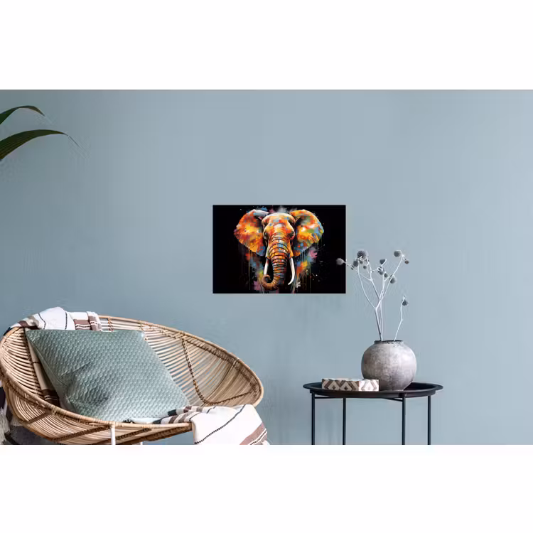 Muursticker - Olifant - Graffiti - Zwart - Dieren - Kleuren — 4