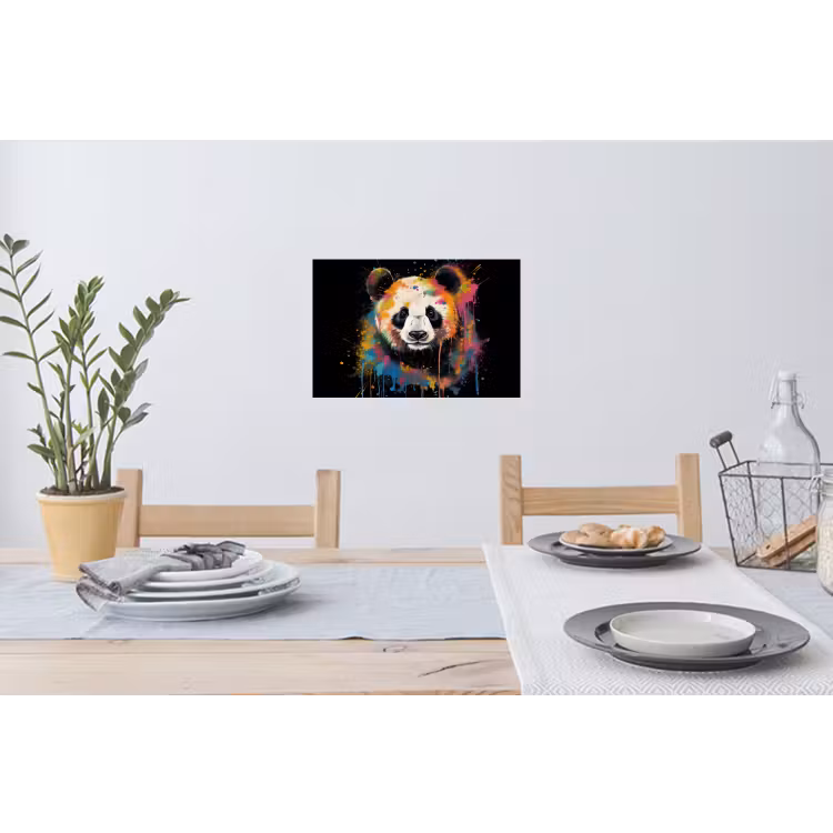 Muursticker - Panda - Graffiti - Dieren - Zwart - Kleuren — 3