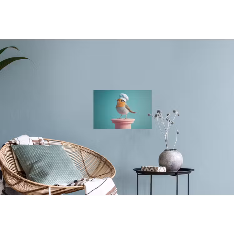 Muursticker - Roodborstje - Vogel - Koksmuts - Sokkel — 4