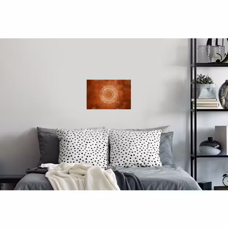 Muursticker - Abstract - Lijnen - Zonnestralen - Roodbruin — 5