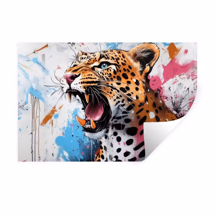 Muursticker - Abstract - Luipaard - Kleurrijk — 1