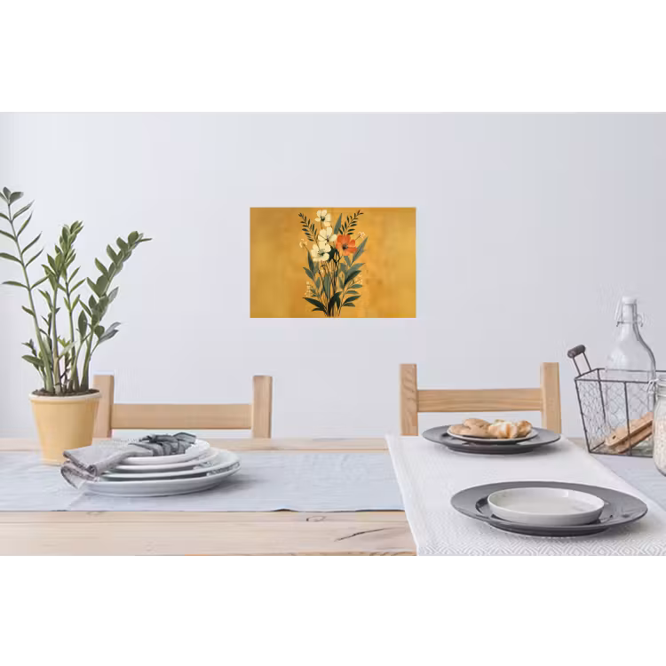 Muursticker - Bladeren - Boeket - Bloemen - Geel — 3