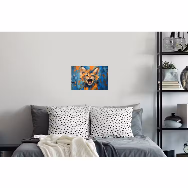 Muursticker - Kat - Kleurrijk - Oranje - Blauw — 5
