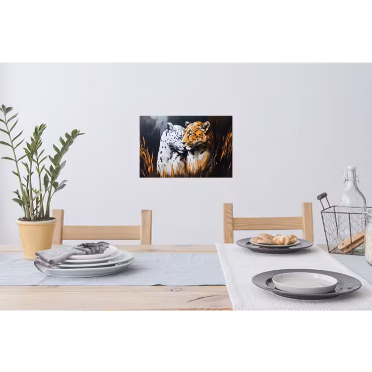 Muursticker - Luipaard - Oranje - Wit - Gras — 3
