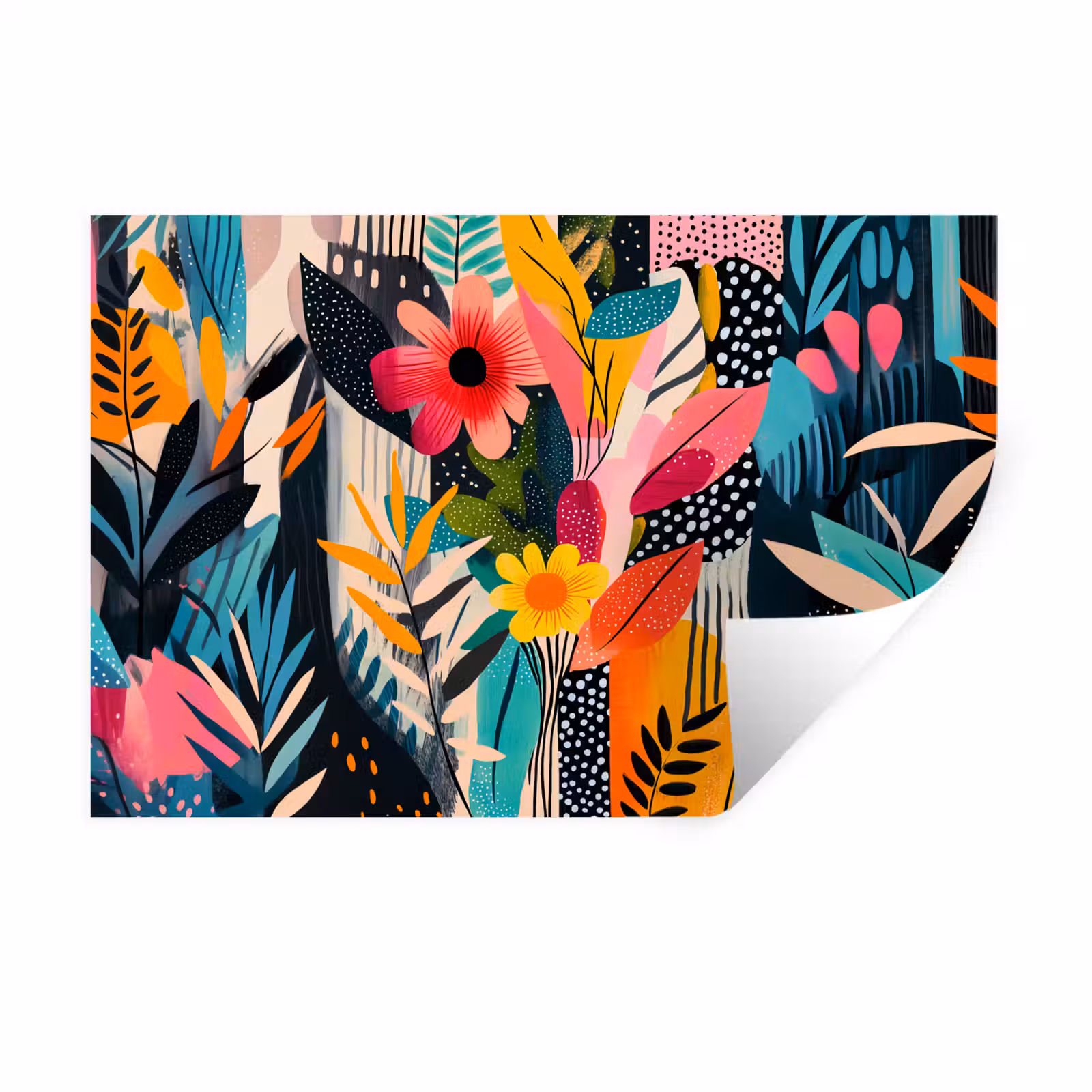 Muursticker - Schilderij - Abstract - Bloemen - Roze — 1