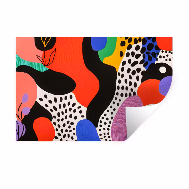 Muursticker - Abstract - Vormen - Kleuren - Stippen — 1
