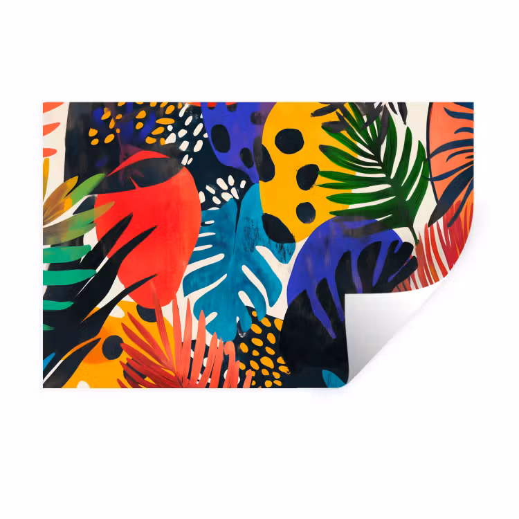Muursticker - Bladeren - Vormen - Abstract - Kleurrijk — 1