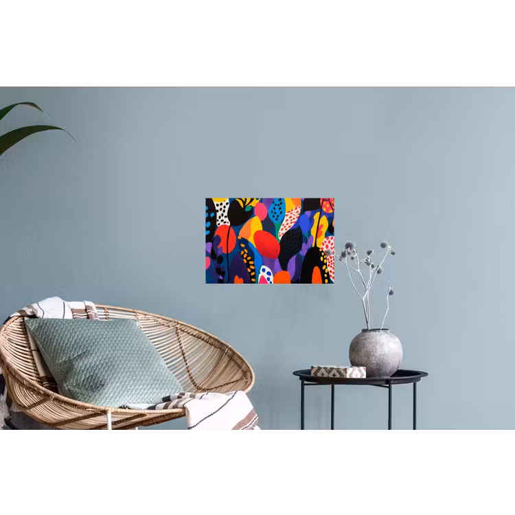 Muursticker - Bloemen - Bladeren - Abstract - Rood — 4