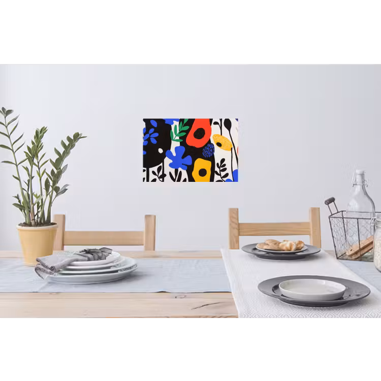 Muursticker - Bloemen - Bladeren - Abstract - Zwart — 3