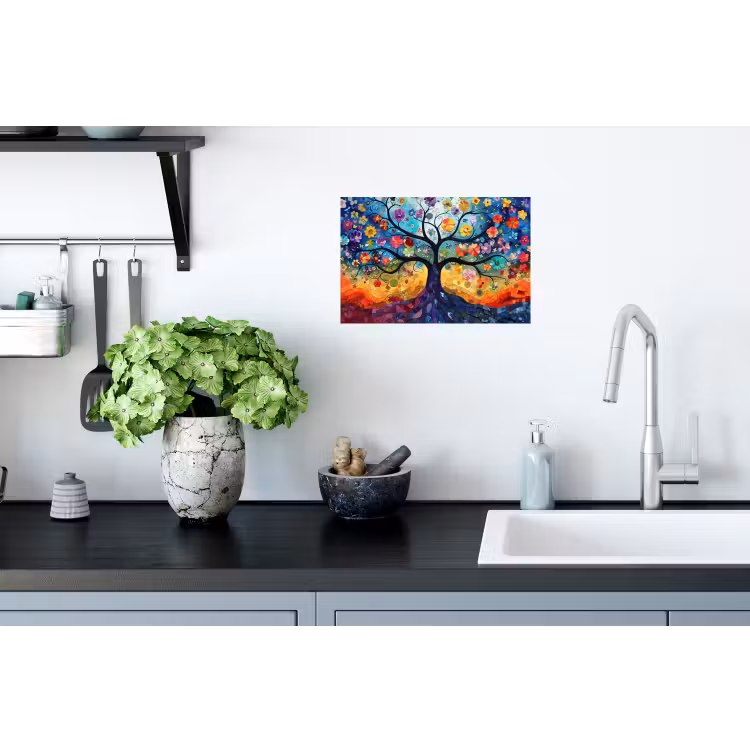 Muursticker - Kunst - Levensboom - Bloemen - Hippie — 2