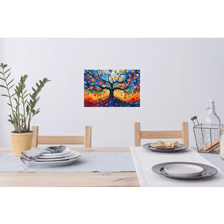 Muursticker - Kunst - Levensboom - Bloemen - Hippie — 3