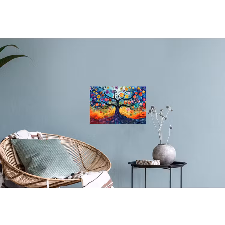 Muursticker - Kunst - Levensboom - Bloemen - Hippie — 4