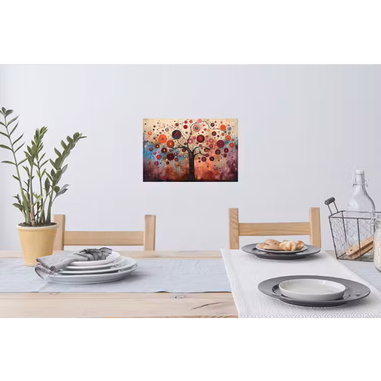 Muursticker - Levensboom - Bloemen - Roze - Hippie - Kunst — 3