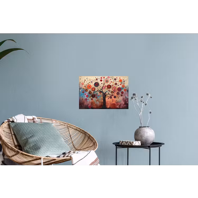 Muursticker - Levensboom - Bloemen - Roze - Hippie - Kunst — 4