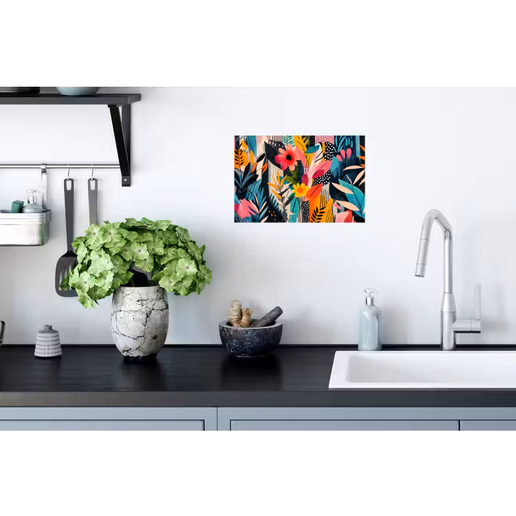 Muursticker - Schilderij - Abstract - Bloemen - Roze — 2