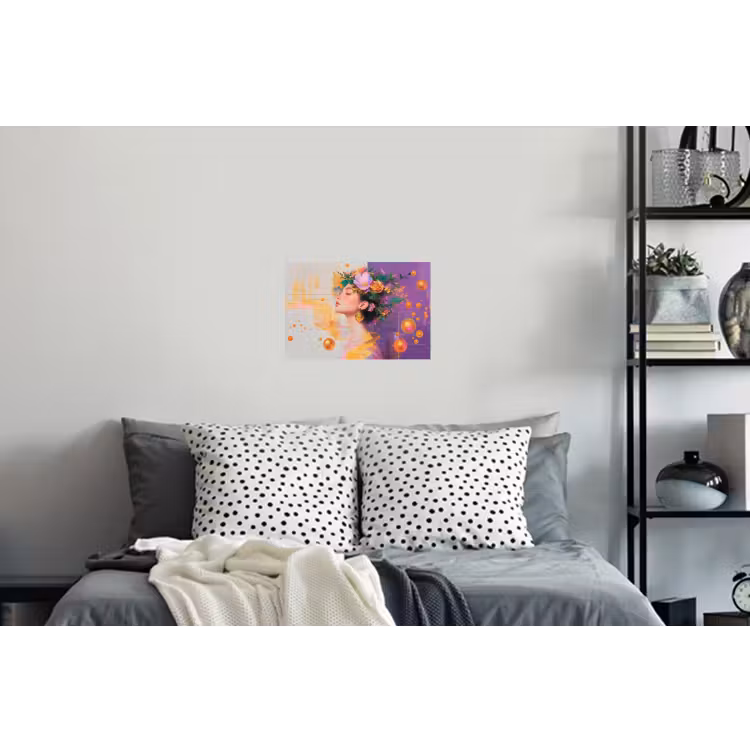 Muursticker - Abstract - Vrouw - Bloemenkroon - Goud — 5