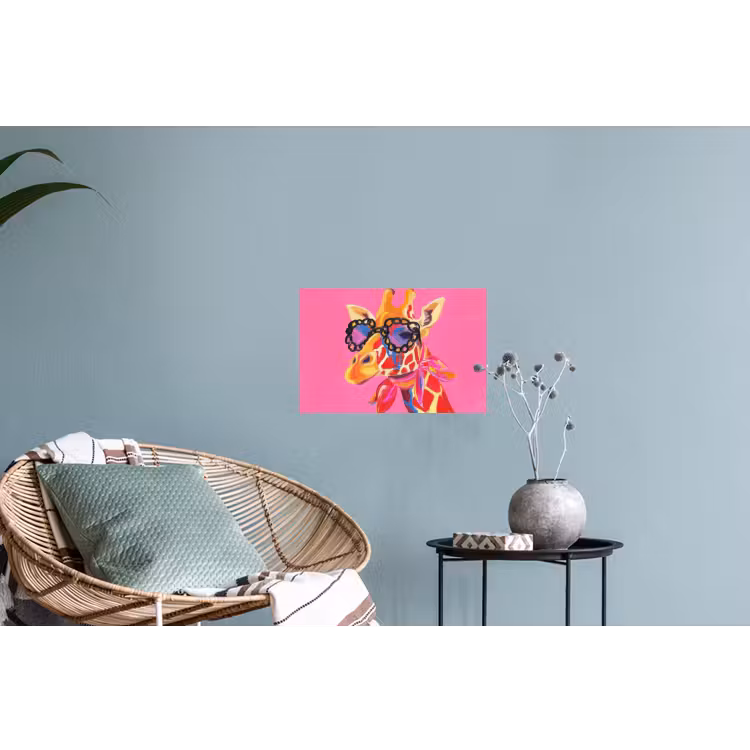 Muursticker - Giraf - Roze - Bril - Sjaal — 4