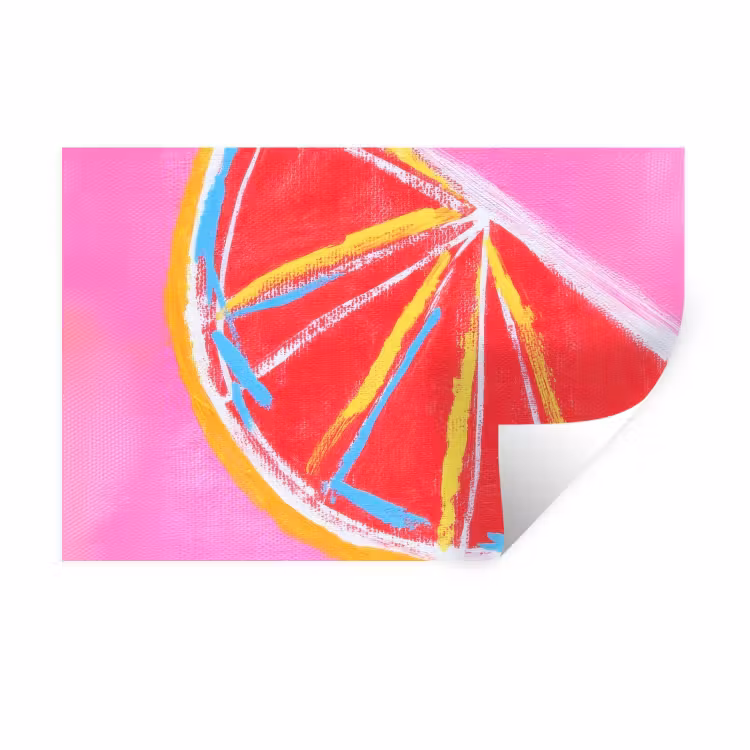 Muursticker - Grapefruit - Geschilderd - Roze - Strepen — 1