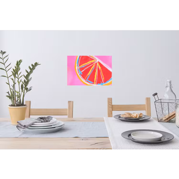 Muursticker - Grapefruit - Geschilderd - Roze - Strepen — 3