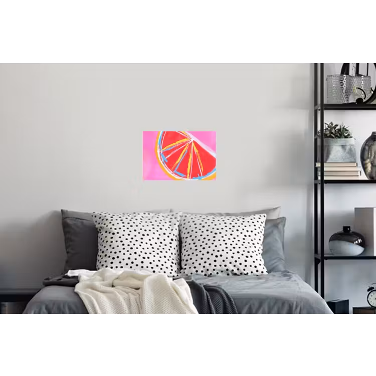Muursticker - Grapefruit - Geschilderd - Roze - Strepen — 5