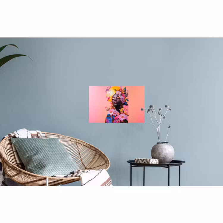Muursticker - Kleurrijk - Bloemen - Vrouw - Zon — 4