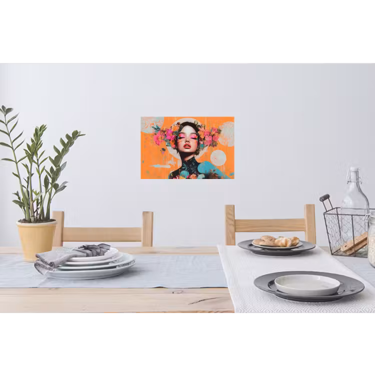 Muursticker - Portret - Vrouw - Abstract - Bloemen — 3