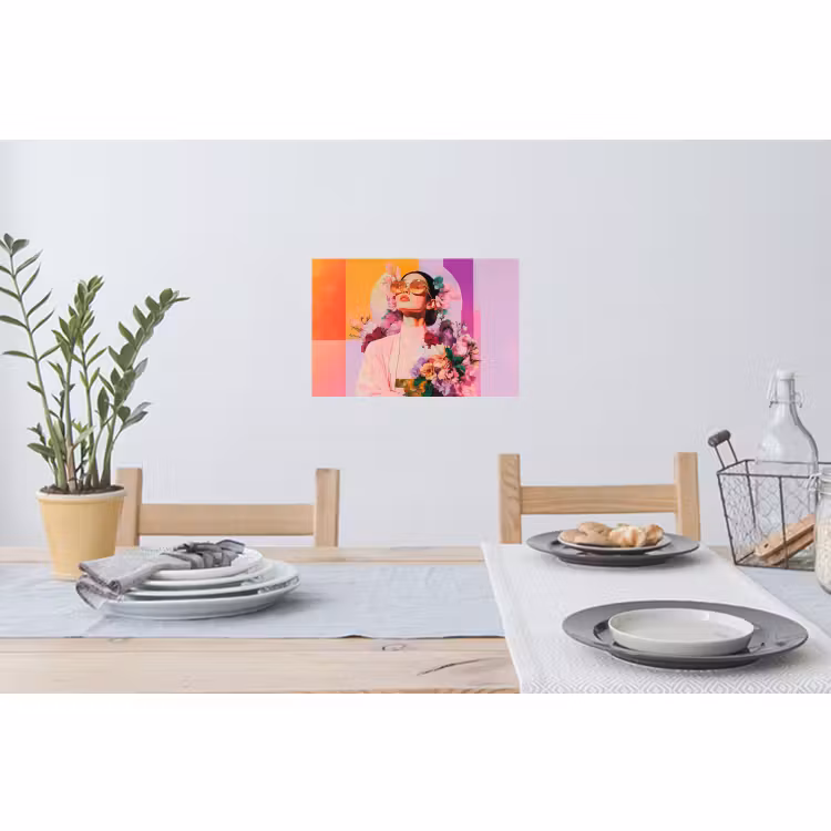 Muursticker - Portret - Vrouw - Abstract - Bloemen — 3