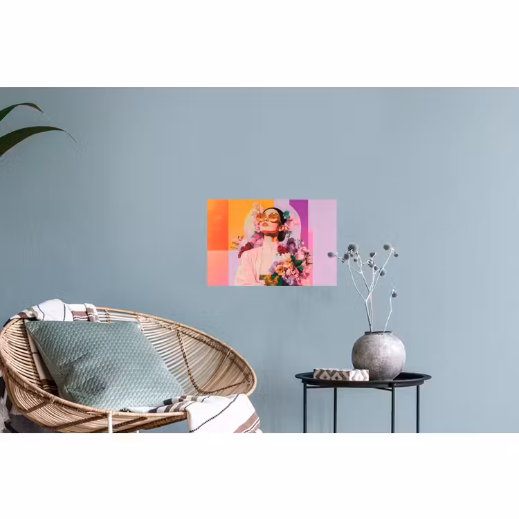 Muursticker - Portret - Vrouw - Abstract - Bloemen — 4