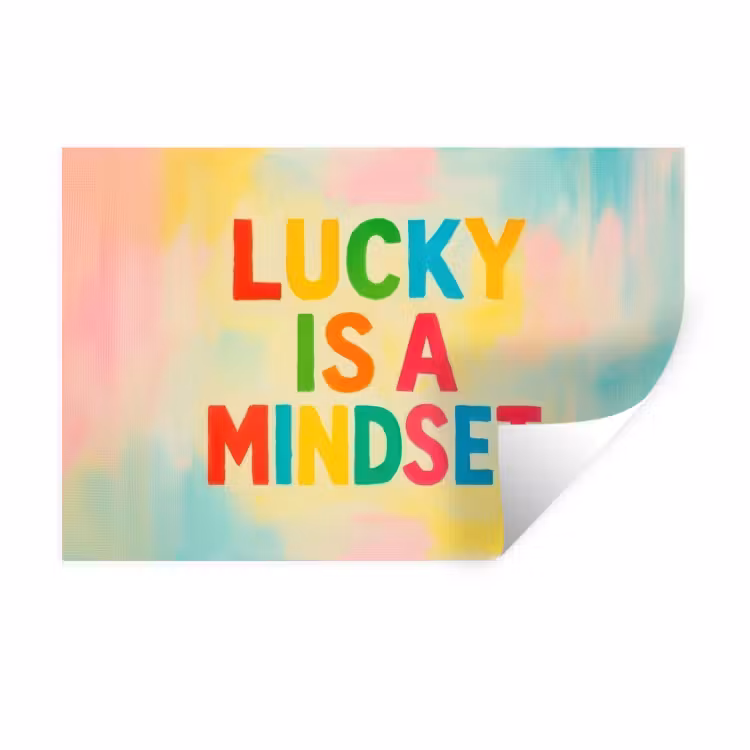 Muursticker - Quote - Lucky - Regenboogkleuren — 1