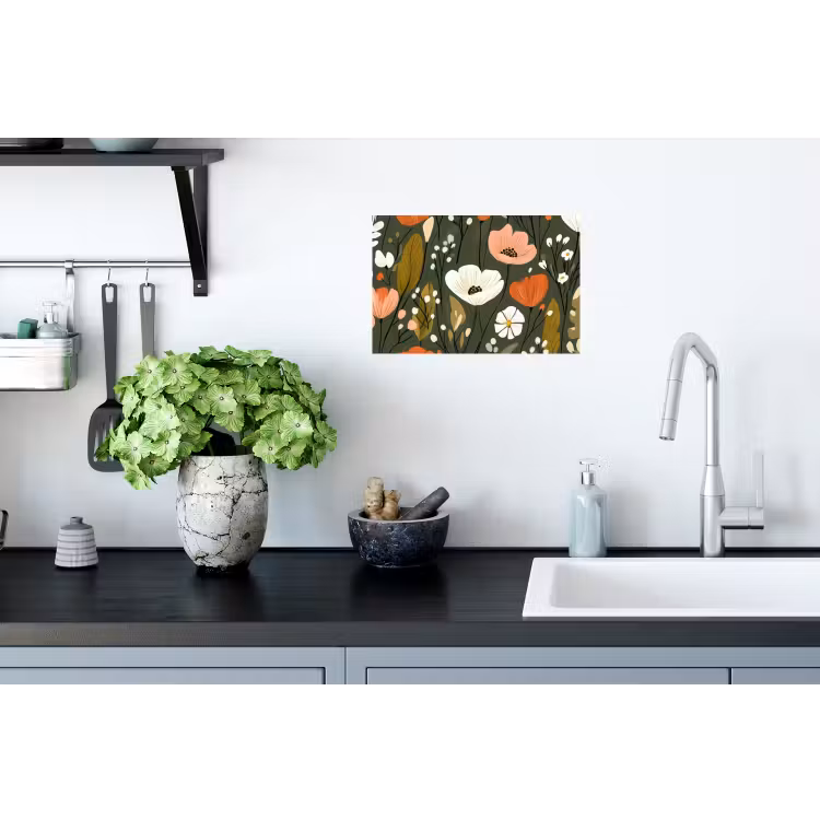 Muursticker - Bloemen - Illustratie - Groen — 2