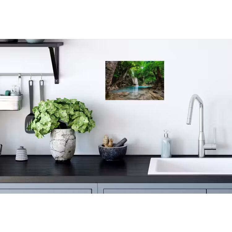 Muursticker - Jungle - Waterval - Planten - Water - Natuur — 2