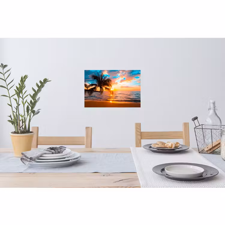 Muursticker - Palm - Zonsondergang - Horizon - Strand - Zee - Tropisch — 3