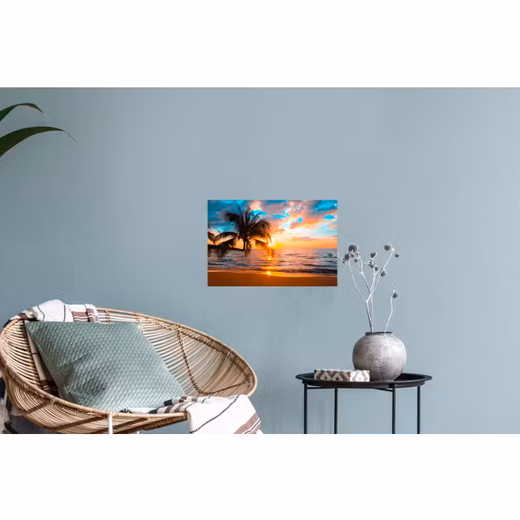 Muursticker - Palm - Zonsondergang - Horizon - Strand - Zee - Tropisch — 4
