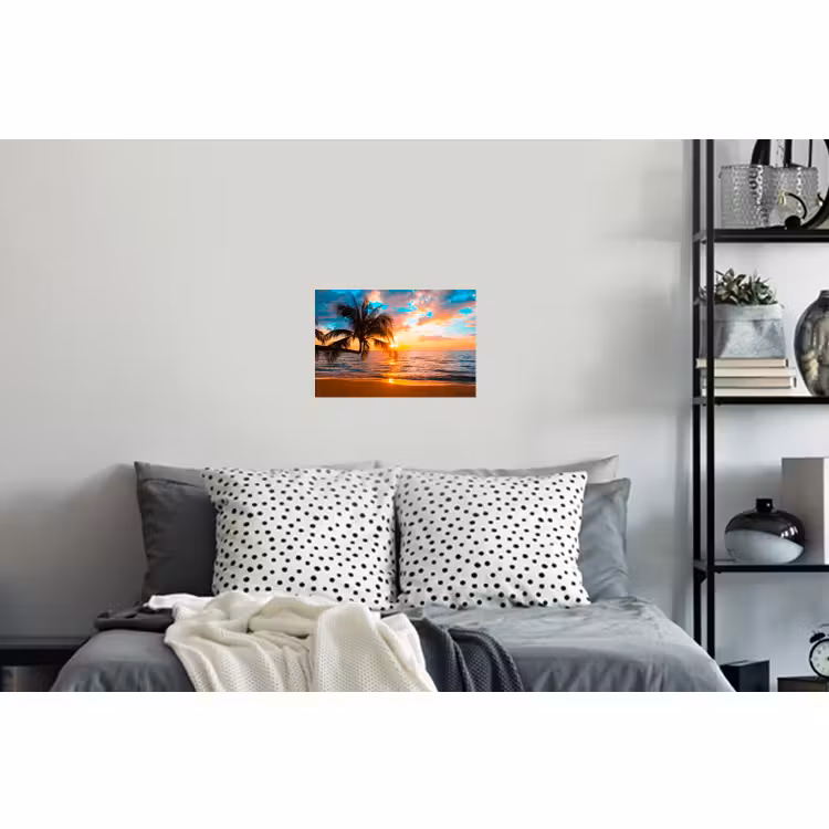 Muursticker - Palm - Zonsondergang - Horizon - Strand - Zee - Tropisch — 5