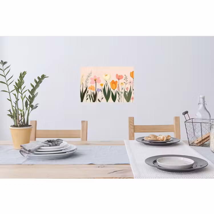 Muursticker - Pasteltinten - Bloemen - Illustratie — 3